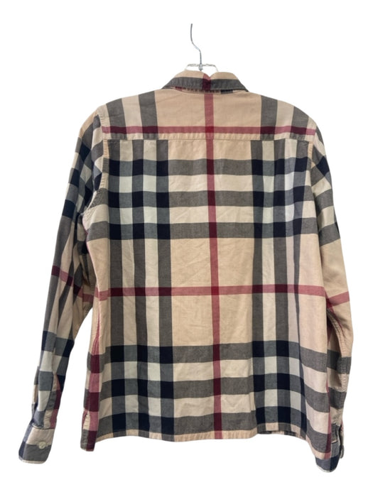 Burberry Size L Cotton Novacheck Button Up Long Sleeve Collar Top L