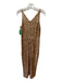 Dress the Population Size L Gold Polyester Fully Sequined Leg Slit V Neck Dress Gold / L