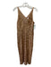 Dress the Population Size L Gold Polyester Fully Sequined Leg Slit V Neck Dress Gold / L