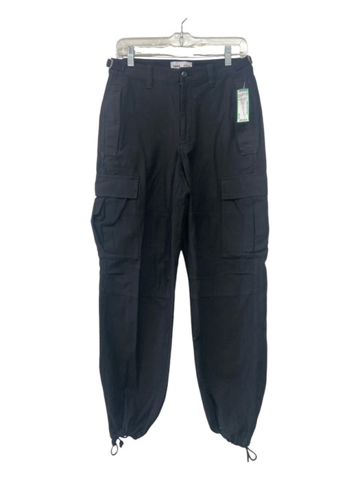 TNA Size 6 Black Cotton Cargo Multi Pockets Drawstring Pants Black / 6