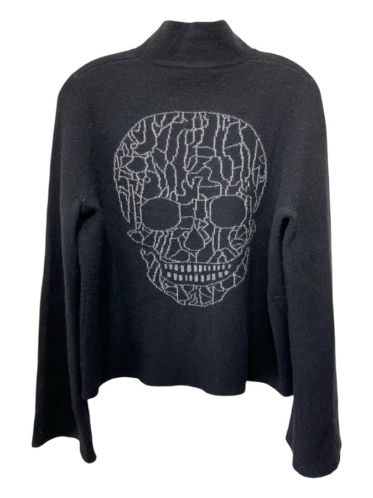 Skull Cashmere Size M Black & Gray Cashmere High Neck Long Sleeve Sweater Black & Gray / M