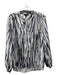 Theory Size M Navy & white Silk Vertical Stripes V Neck Long Sleeve Blouse Top Navy & white / M