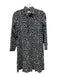 Ann Mashburn Size S Black & White Rayon Blend Half Button Animal Print Dress Black & White / S