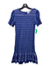 Summery Size S Blue Cotton Mini tweed Smocked Dress Blue / S