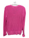 J. Crew Size S Neon Pink Cotton V Neck Knit Ribbed Detail Sweater Neon Pink / S