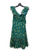 SONIA by Sonia Rykiel Size Est S Green & Yellow Side Zip Floral Ruffles Dress Green & Yellow / Est S