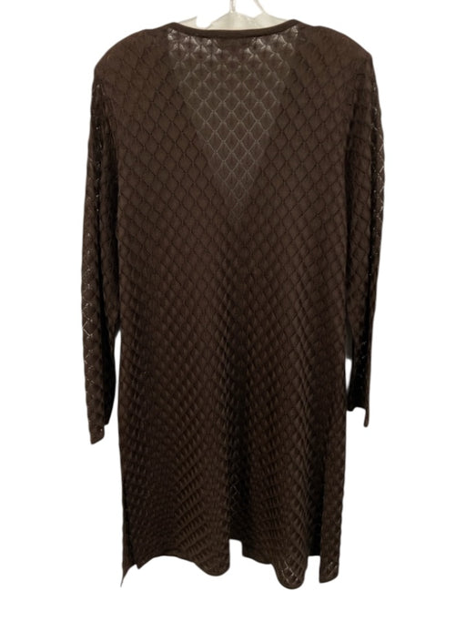 Exclusively Misook Size M Brown Acrylic Knit 3 button Long Sleeve Long Cardigan Brown / M