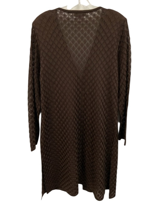 Exclusively Misook Size M Brown Acrylic Knit 3 button Long Sleeve Long Cardigan Brown / M