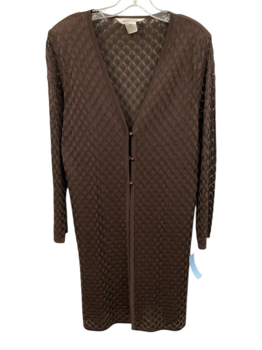 Exclusively Misook Size M Brown Acrylic Knit 3 button Long Sleeve Long Cardigan Brown / M