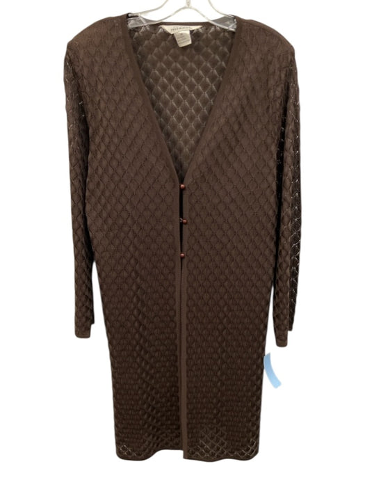 Exclusively Misook Size M Brown Acrylic Knit 3 button Long Sleeve Long Cardigan Brown / M