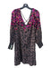 Anthropologie Size 16P Black, Pink & Multi Cotton Blend Double V Dress Black, Pink & Multi / 16P