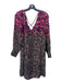 Anthropologie Size 16P Black, Pink & Multi Cotton Blend Double V Dress Black, Pink & Multi / 16P