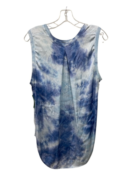 Enza Costa Size 2 Blue Print Viscose Tie Dye High Low Sleeveless Top Blue Print / 2