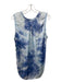 Enza Costa Size 2 Blue Print Viscose Tie Dye High Low Sleeveless Top Blue Print / 2