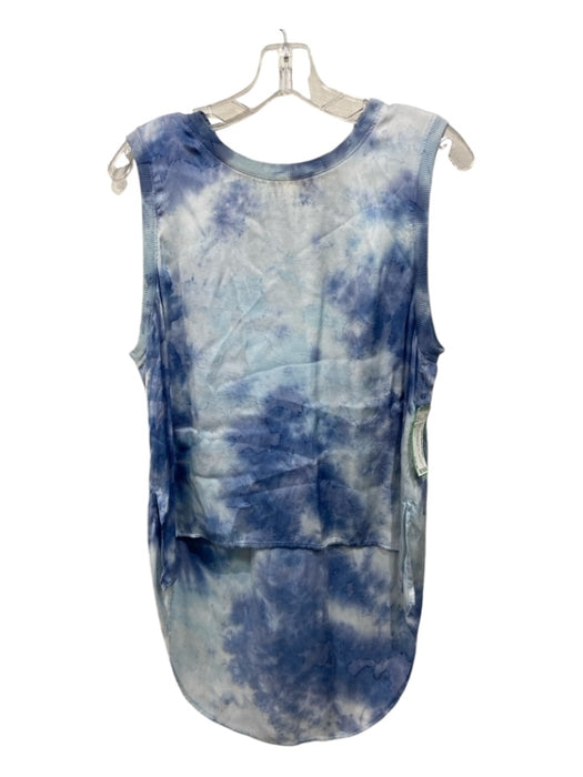 Enza Costa Size 2 Blue Print Viscose Tie Dye High Low Sleeveless Top Blue Print / 2