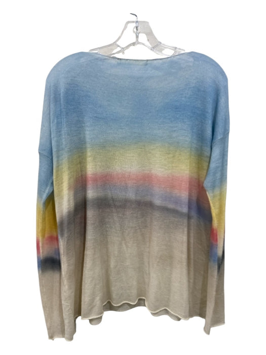 Parker Blue Size M Blue, Yellow & Pink Cashmere Stripe Long Sleeve Sweater Blue, Yellow & Pink / M