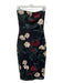 Samantha Eng. Size 6 Black, Green & Red Poly Blend Embroidered Side Zip Dress Black, Green & Red / 6