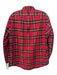 Ralph Lauren Size L Red & Navy Cotton Blend Plaid Button Down Long Sleeve Shirt L