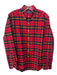 Ralph Lauren Size L Red & Navy Cotton Blend Plaid Button Down Long Sleeve Shirt L