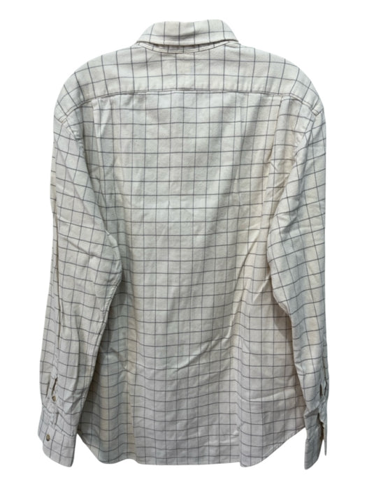 Polo Size XL Beige & Gray Cotton Blend Grid Button Down Men's Long Sleeve Shirt XL