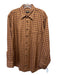 Robert Talbott Size M Brown Cotton Blend Plaid Front Pocket Long Sleeve Shirt M