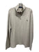 Polo Size L Light Brown Cotton Solid Quarter Zip Men's Sweater L