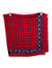 Oscar De La Renta Red & Blue Cotton & Wool Geometric Raw Edge scarf Red & Blue / M