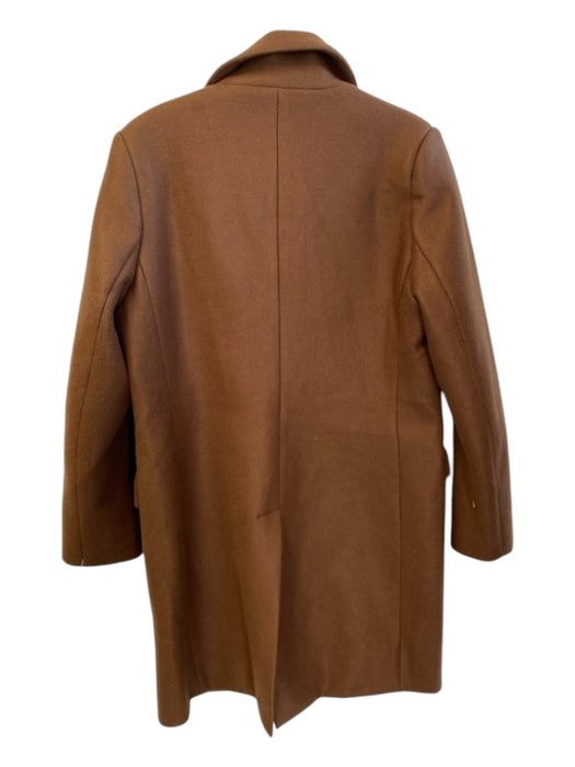 Deluc Size L Brown Polyester Collar Button Double Breasted Long Coat Brown / L