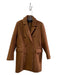 Deluc Size L Brown Polyester Collar Button Double Breasted Long Coat Brown / L