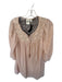 One September Size S Blush Polyester Long Sleeve Metallic Dress Blush / S