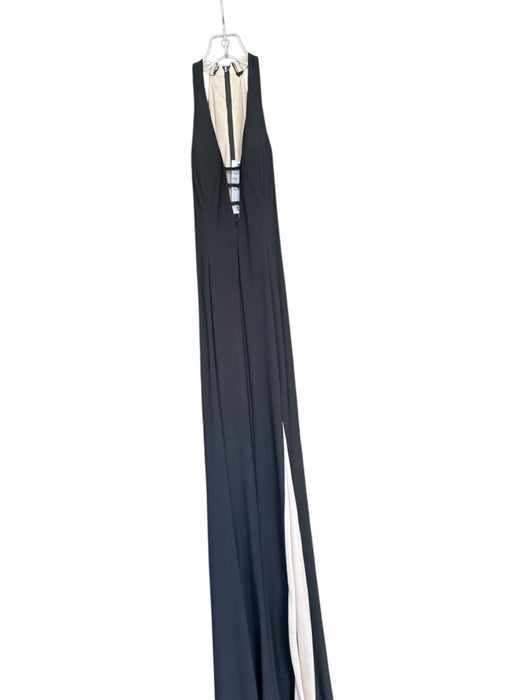Aqua Dresses Size 0 black and blush Polyester razor back Mesh Front Slit Dress black and blush / 0