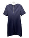 Burberry Brit Size 6 Navy Wool Blend Short Sleeve Princess Cut Pockets Dress Navy / 6