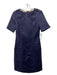 Burberry Brit Size 6 Navy Wool Blend Short Sleeve Princess Cut Pockets Dress Navy / 6