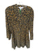 Derek Lam 10 Crosby Size 10 Tan & black Silk Long Sleeve Abstract Dress Tan & black / 10