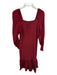 By Anthropologie Size M Maroon Modal Blend Long Sleeve Rouched Maxi Dress Maroon / M