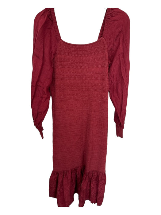 By Anthropologie Size M Maroon Modal Blend Long Sleeve Rouched Maxi Dress Maroon / M