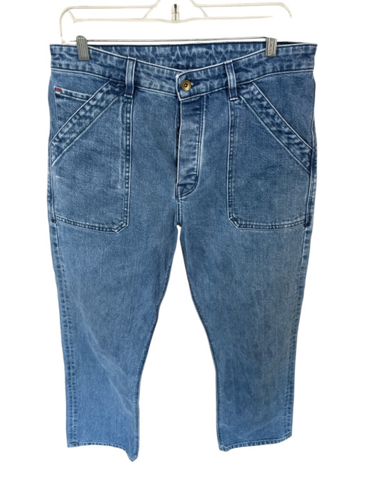 Wies Made Size 30 Med Dark Wash Cotton High Waist Button Fly Straight Leg Jeans Med Dark Wash / 30