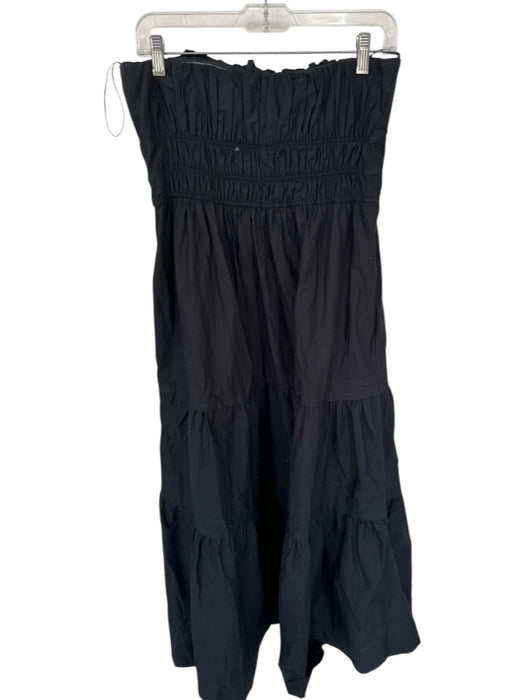 Anthropologie Size M Black Strapless Maxi Elastic Waist Tie Dress Black / M