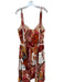 SABO Size 14 Orange & Pink Linen Floral Words Maxi Embroidered Designs Dress Orange & Pink / 14