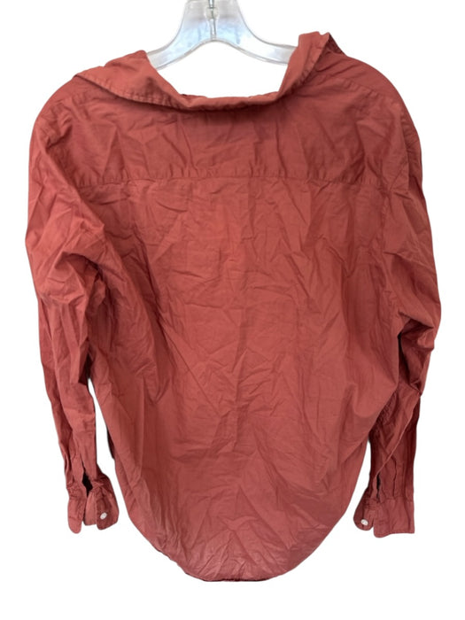 Frank & Eileen Size M Burnt Orange Cotton Button Up Long Sleeve Collar Top Burnt Orange / M