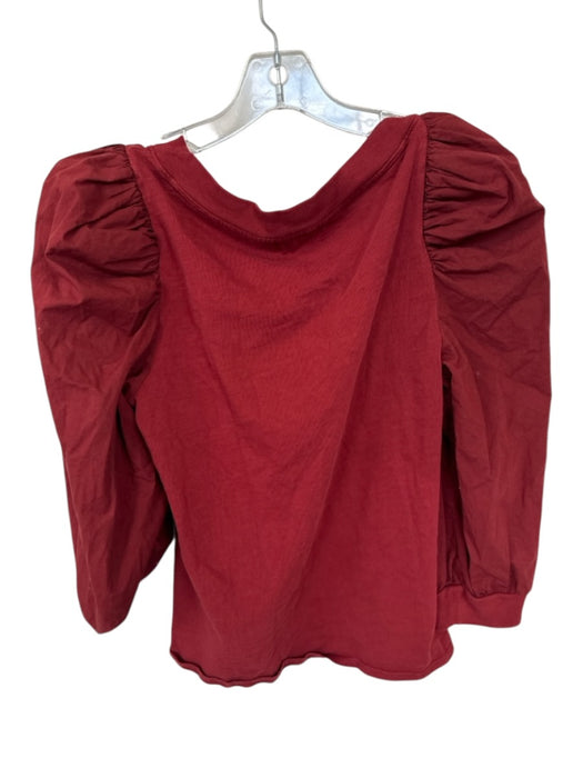 Nation Size M Burnt Orange Cotton Puff Sleeves Long Sleeve Top Burnt Orange / M