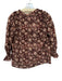 Ro's Garden Size XS Brown Cotton Long Sleeve Ruffle Sleeve Detail Button Up Top Brown / XS