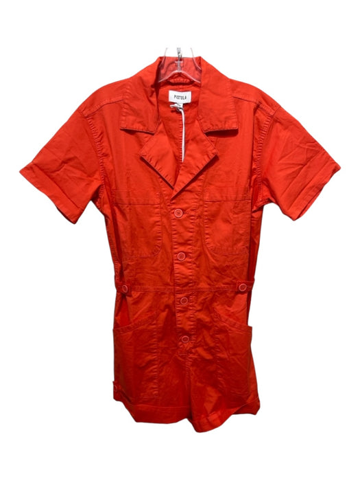 Pistola Size XS Orange Cotton Pockets Romper Orange / XS