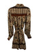 Fate Size S Tan multi Rayon Blend Tie Belt Printed Button Front Mini Dress Tan multi / S