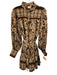 Fate Size S Tan multi Rayon Blend Tie Belt Printed Button Front Mini Dress Tan multi / S