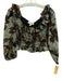 Cleobella Size S Brown, White & Multi Cotton Smocked Long Sleeve Boat Neck Top Brown, White & Multi / S