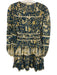 Ulla Johnson Size 2 Blue, Yellow & Multi Cotton Blend Ruffle Skirt V Neck Dress Blue, Yellow & Multi / 2