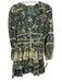 Ulla Johnson Size 2 Blue, Yellow & Multi Cotton Blend Ruffle Skirt V Neck Dress Blue, Yellow & Multi / 2