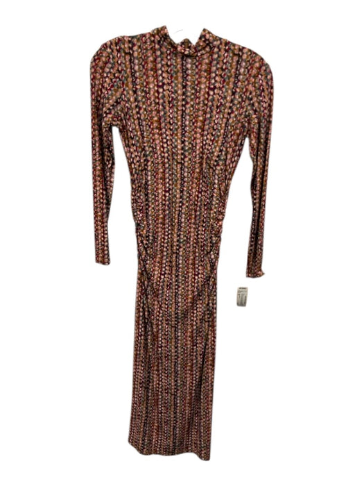 Gilner Farrar Size XS Pink Multi Viscose Blend Printed Zip Back Dress Pink Multi / XS