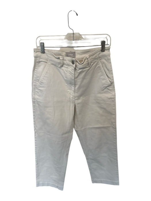 Everlane Size 10 Bone Cotton Blend High Waist Wide Leg Cropped Pants Bone / 10